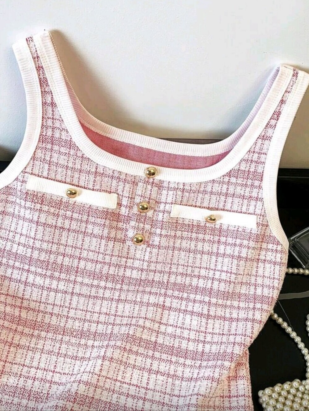 Women's Casual Contrast Trim Button-Up Top, Versatile For Daily Wear - Picture 7 of 7